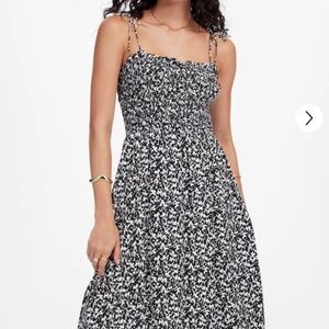 Madewell tie shoulder midi dress in floral